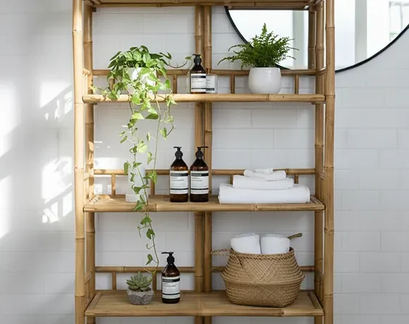 Bambexa premium bamboo shelving unit for eco-friendly home organization