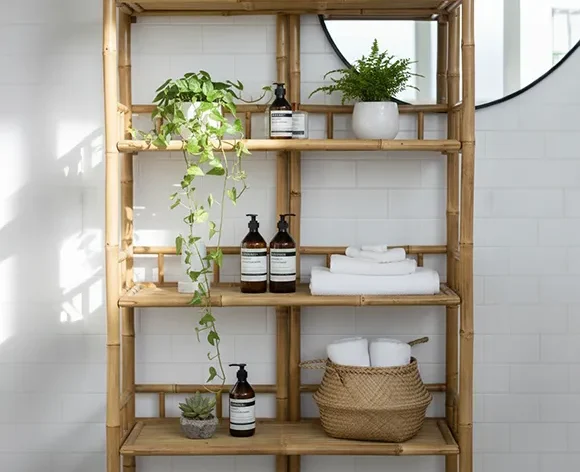 Bambexa premium bamboo shelving unit for eco-friendly home organization