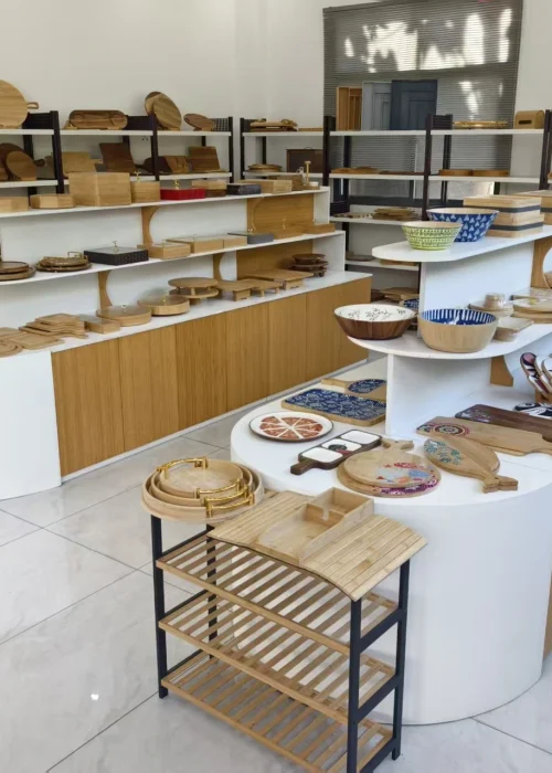 Bambexa Showroom Tour - Bamboo Product Variety Bambexa professional showroom showcasing premium bamboo furniture and household organization sets